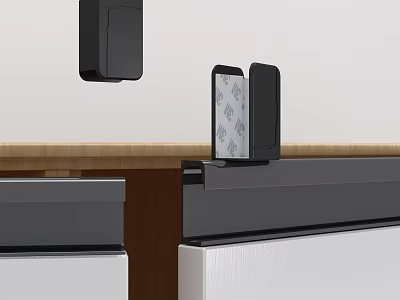 Modern Device Mounted On Cabinet With Wooden Detail 3d model