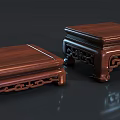 Traditional Wooden Pedestals With Intricate Carved Patterns And Various Shapes
