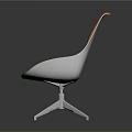 Modern Orange Chair With White Frame And Sleek Metal Base Design