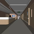 Modern Hospital Outpatient Clinic Corridor With Nurse Station Consultation Rooms And Bright Signage