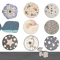 Round Rugs With Playful Patterns Flower Space Whale Giraffe And Stars For Kids Room