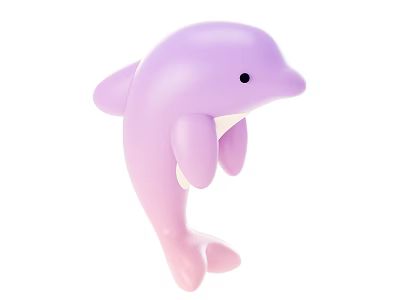 Purple Dolphin Toy Figure With Smooth Surface And Cute Appearance 3d model