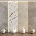 Elegant Modern Various Marble Textures Decorative Wall Art With Spherical Ornaments 3d model