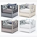 Modern Single Sofa With Diamond Lattice Frame Storage Drawer And Various Colors