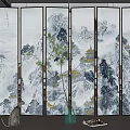 New Chinese Style Screen Partition 3d model