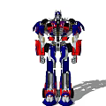 Blue Red Silver Robot Mechanical Design Standing Pose With Detailed Structure Transformer Style 3d model