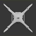 White Quadcopter Drone With Camera And Propellers On Gray Background 3d model