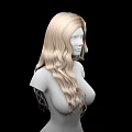 Game Movie Female Character With Golden Long Curly Hair And Black Background