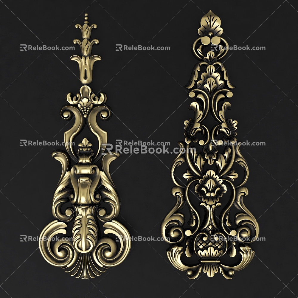 European-style Metal Corner Gold Wire 3d model