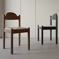 Modern Minimalist Brown And Black Dining Chairs With Wooden Frame And Woven Seat Design