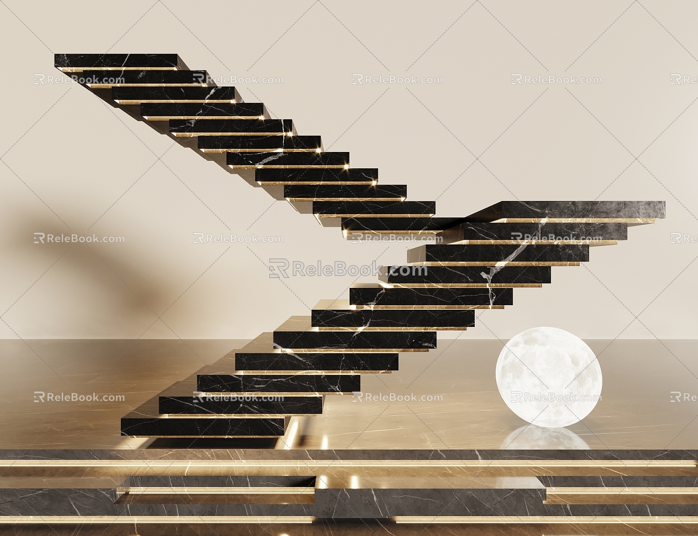 suspended stair 3d model