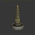 Ornamental Lighthouse Shaped Decorative Furniture With Multi Layered Structure And Yellow Top