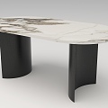 Marble rock plate dining table 3d model