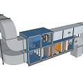 Industrial Air Conditioner Fan System With Ducts Filters And Components Structure