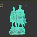 Batman and Robin Standing Statues with Blue Gray Green Red Costumes and Black Base