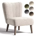 Stylish Beige Accent Chair With Vertical Tufted Backrest Wooden Legs And Multiple Color Options