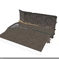 Modern Architectural Model With Stone Wall Archway Design And Textured Floor