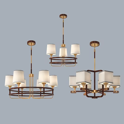 New Chinese Chandelier 3d model
