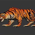 Fierce Orange Striped Tiger With Yellow Headband And Reflection On Black Surface