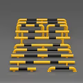 Road Safety Barriers In Yellow And Black Stacked Design For Traffic Facilities