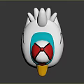 White Duck Doll Wearing Red White Blue Cap With Yellow Beak And Feet