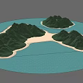 Mountains Islands Beach Terrain Mountain Islands 3d model