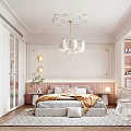 Light Luxury Kids Room Interior With Soft Bedding Desk And Plush Rug
