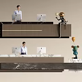 Modern Company Reception Area Bar Reception Desk 3d model