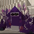 Purple Themed Photo Check-in Spot With Beauty Worthlove Archway And Decorative Displays