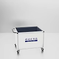 Public Facility Mobile Trash Bin With Wheels For Efficient Waste Collection 3d model