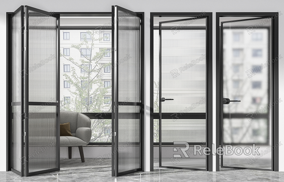 Modern folding door glass single door folding door combination model