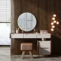 Modern Dressing Table Dressing Table Combination Dressing Stool Ornaments Chandelier 3d model
