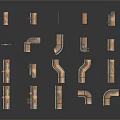 Industrial Metal Pipe Fittings With Various Shapes And Sizes Mechanical Parts