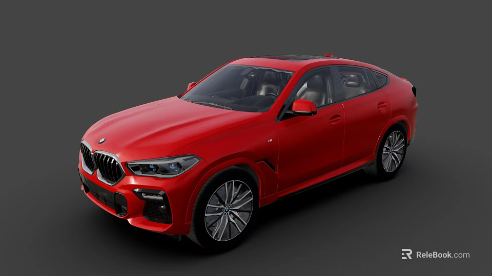 Red BMW SUV With Sporty Exterior Design And Sleek Body Lines 3d model 