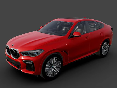 Red BMW SUV With Sporty Exterior Design And Sleek Body Lines 3d model