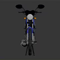 Blue Commuter Motorcycle with Black Seat Rear Rack Simple Design for Practical Daily Use