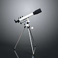 White And Black Astronomical Telescope Mounted On Metal Tripod Stand