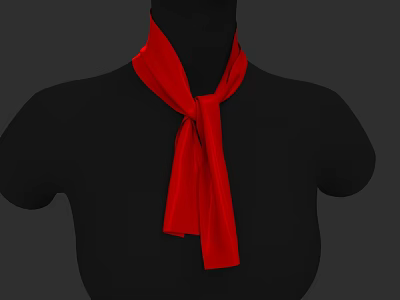 Fashion High Collar Scarf Women Silk Scarf Neckwear Tie Shawl 3d model