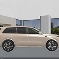 Modern Li Auto Showroom Featuring White SUV With Display Cabinets And Windows 3d model