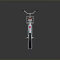 Light Blue Bicycle Featuring White Basket Red Seat And Black Wheels With Ground Reflection