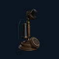 Vintage Telephone With Rotary Dial Handset Antique Brass Base And Retro Design