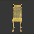 Vintage Wooden Chair Featuring Mesh Backrest Wooden Seat And Carved Legs Design
