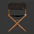 Contemporary Leisure Chair With Wooden Armrests Black Fabric Seat And Cross Leg Structure For Home Use