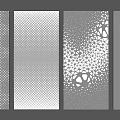 Abstract Geometric Panel Designs With Dot Patterns And Textured Surfaces 3d model