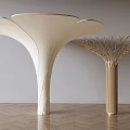 Modern Decorative Pillars In White And Gold With Unique Shape And Branches Design