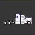 Blue Heavy Duty Semi Truck With Shiny Cab And Detailed Wheel Design