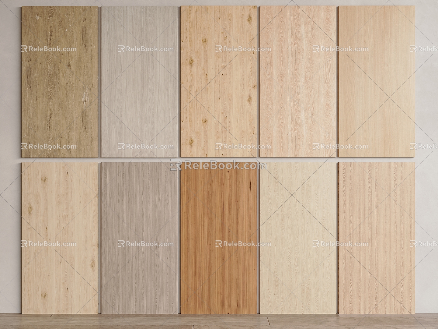 Solid wood veneer wall panel wall veneer wood veneer background wall wood board solid wood veneer 3d model