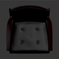 Elegant Red Frame Chair With Black Leather Upholstered Seat Button Tufted Back And Armrests