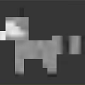 Pixelated Raccoon Character Design With Gray Black Stripes And 3D Render