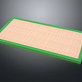 Green Border Rectangular Mesh Pad With Durable Filtering Material Structure 3d model